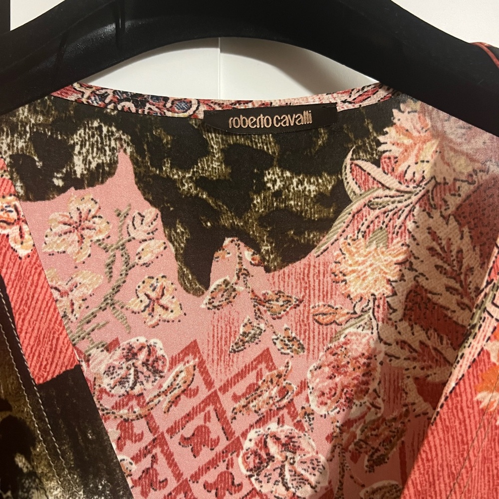 Roberto Cavalli Multicolor Floral Long Sleeve Midi Dress - Picture 2 of 11